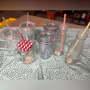Assorted plastic/glass cups. Great for crafting.